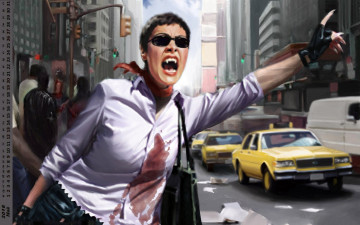 Картинка календари фэнтези женщина вампир очки машина кровь