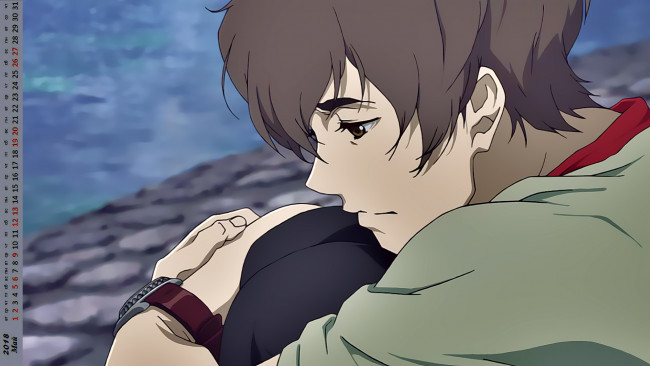 Обои картинки фото календари, аниме, взгляд, юноша, профиль