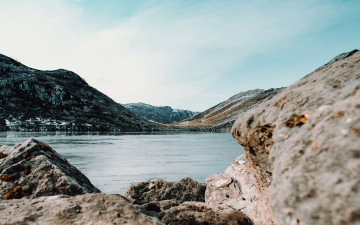 Картинка природа побережье горы скалы вода