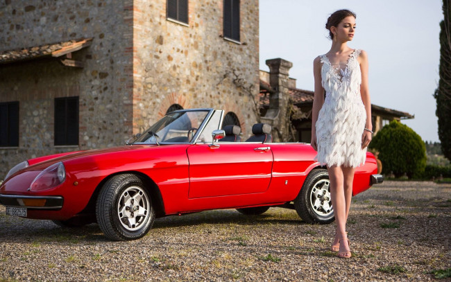 Обои картинки фото автомобили, -авто с девушками, alfa, romeo