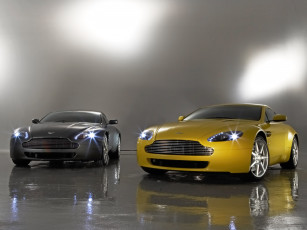 Картинка автомобили aston+martin серый желтый