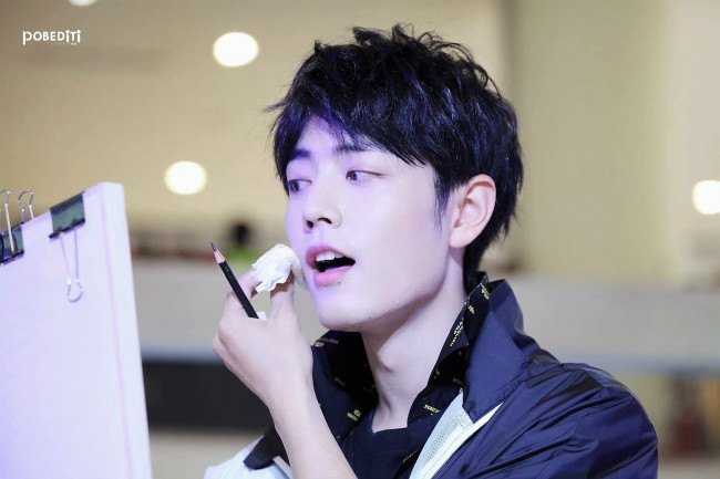 Обои картинки фото мужчины, xiao zhan, актер, лицо, планшет