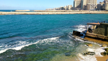 обоя города, - улицы,  площади,  набережные, египет, здания, берег, море