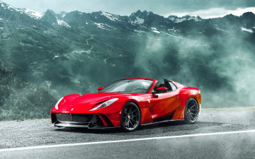 Картинка ferrari+812+gts+n+largo автомобили ferrari красный горы туман дорога