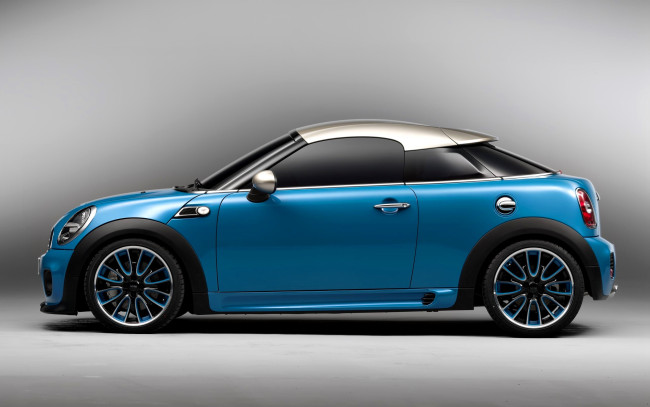 Обои картинки фото mini coupe, автомобили, mini, голубой, мини, купе
