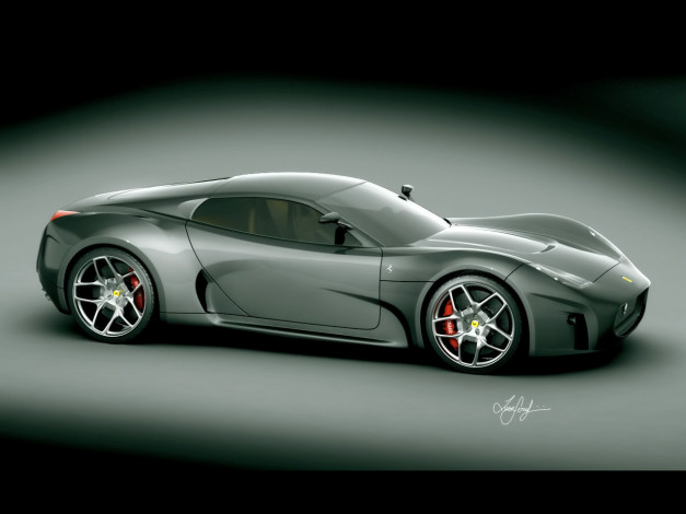 Обои картинки фото ferrari, concept, 2008, design, by, luca, serafini, автомобили, 3д