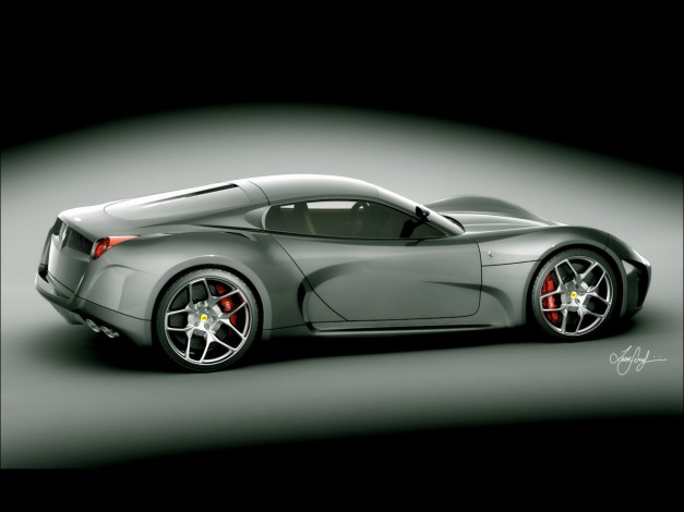 Обои картинки фото ferrari, concept, 2008, design, by, luca, serafini, автомобили, 3д