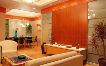 обоя интерьер, гостиная