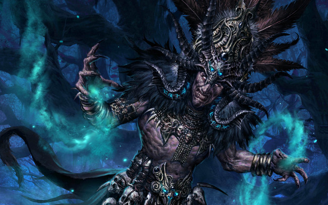 Обои картинки фото diablo, ІІІ, видео, игры, iii, witch, doctor, шаман