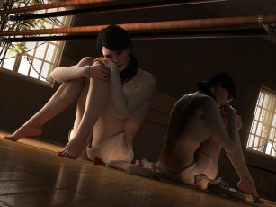 Картинка 3д графика people люди зеркало девушка