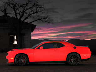 обоя автомобили, dodge, supercharged, srt, challenger, 2015г, красный, lc