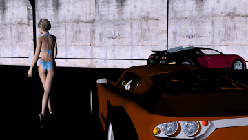 Картинка автомобили 3d+car&girl девушка автомобиль