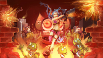 Картинка видео+игры league+of+legends league of legends jinx джинкс взрывы роботы