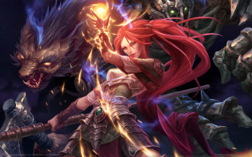 Картинка shadows +heretic+kingdoms видео+игры чудовище монстр магия воительница heretic kingdoms девушка оборотень