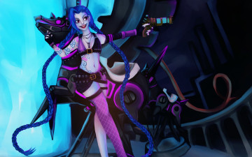 Картинка видео+игры league+of+legends league of legends jinx девушка арт джинкс art