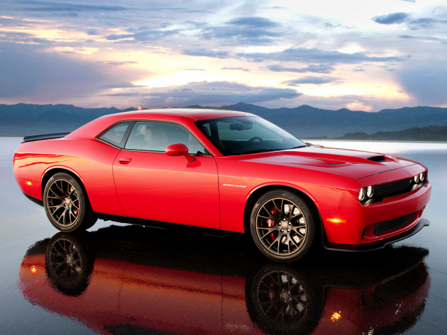 Обои картинки фото автомобили, dodge, красный, lc, 2015г, supercharged, srt, challenger