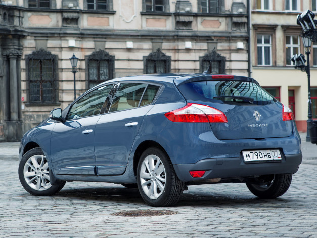Обои картинки фото автомобили, renault, mеgane, 2012г, синий