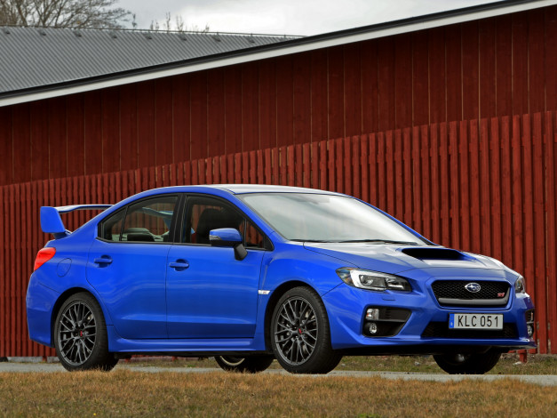 Обои картинки фото автомобили, subaru, wrx, sti, 2014, синий