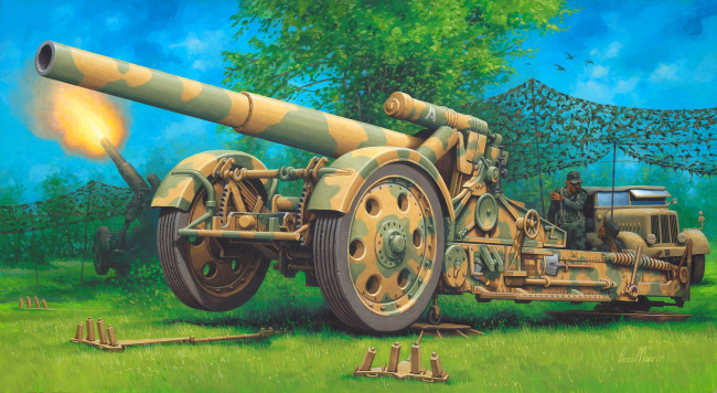 Обои картинки фото рисованные, армия, пушка