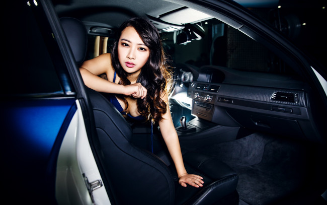 Обои картинки фото автомобили, авто с девушками, девушка, автомобиль, азиатка
