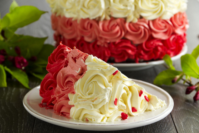 Обои картинки фото еда, торты, кусок, крем