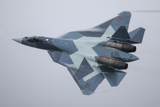 Обои картинки фото t-50 pak-fa , t-50-4, авиация, боевые самолёты, истребитель, многоцелевой, 5-е, поколение, ввс, россия