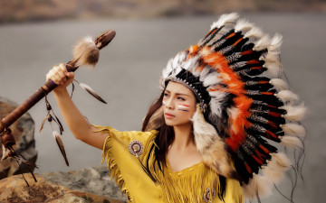 Картинка девушки -unsort+ азиатки девушка азиатка перья