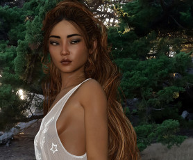 Картинка 3д+графика люди+ people фон взгляд девушка