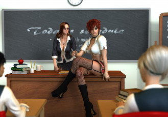 Картинка 3д+графика люди+ people девушки класс фон взгляд