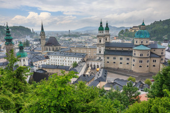 Картинка m& 246 nchsberg+salzburg города -+панорамы городок шпили