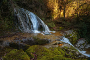 Картинка природа водопады водопад река лес