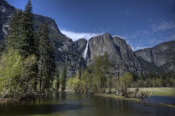 Картинка природа водопады водопад река лес