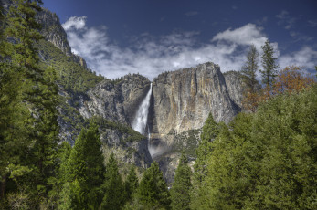 Картинка природа водопады водопад река лес