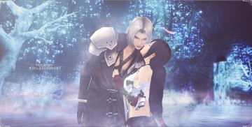 Картинка видео+игры final+fantasy+vii поцелуй пара