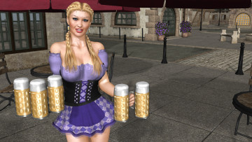 Картинка 3д+графика люди+ people фон девушка взгляд