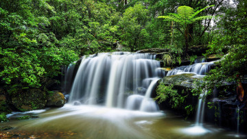 Картинка природа водопады водопад река лес
