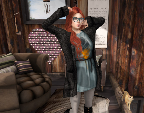 Обои картинки фото 3д графика, люди , people, девушка, взгляд, фон, рыжая, интерьер