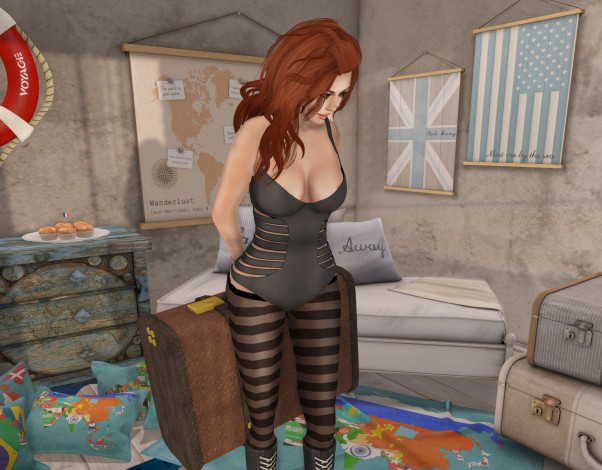 Обои картинки фото 3д графика, люди , people, взгляд, фон, рыжая, интерьер, девушка