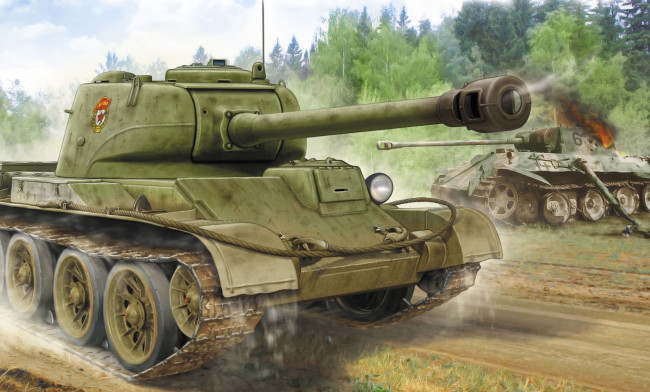 Обои картинки фото рисованное, армия, танк