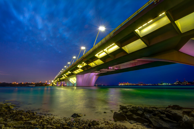 Обои картинки фото города, абу-даби , оаэ, мост