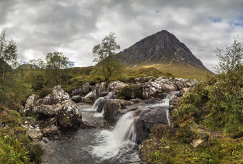Картинка природа водопады лес река водопад