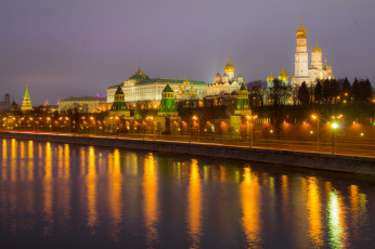 Картинка города москва+ россия огни ночь