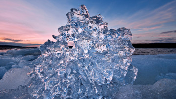 Картинка природа айсберги+и+ледники море лед небо закат