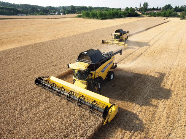 Обои картинки фото техника, комбайны, new, holland