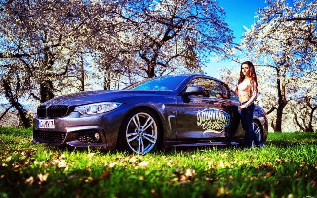 Обои картинки фото bmw girl 10, автомобили, -авто с девушками, girl, bmw, синий