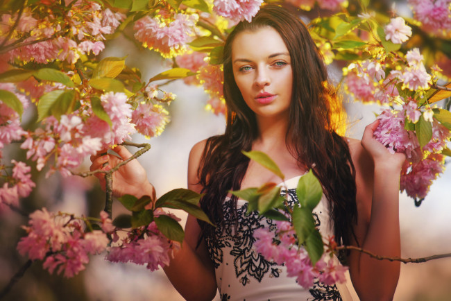 Обои картинки фото девушки, -unsort , брюнетки,  шатенки, взгляд, лицо