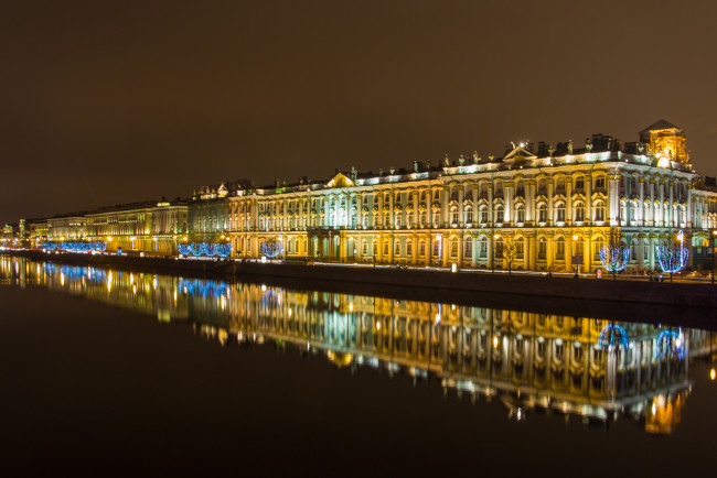 Обои картинки фото saint peterburg, города, санкт-петербург,  петергоф , россия, ночь, огни