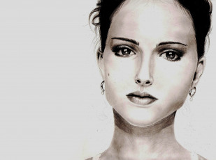 Картинка natalie+portman рисованное люди девушка фон взгляд