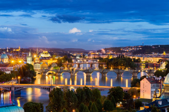 Картинка prague+bridges города прага+ Чехия мосты река простор