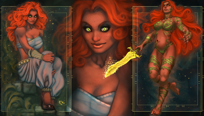 Обои картинки фото рисованное, комиксы, девушка, фон, взгляд, униформа